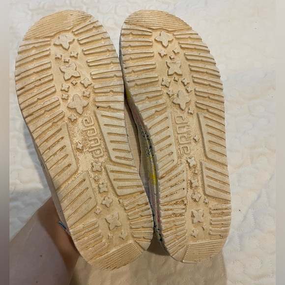 (2) Hey Dude Wendy Youth 3 Sugar Vibe Linen Cotton Candy Shoes Bundle Fair Cond. - Picture 7 of 13